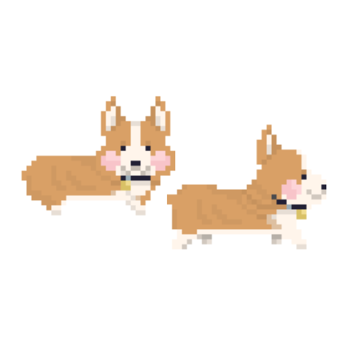 コーギー 犬 のドット絵イラスト フリー素材 シンプルなフリー素材 そざいのえん