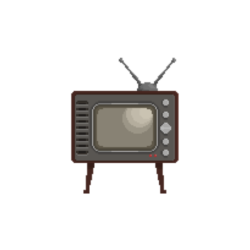 ブラウン管テレビのドット絵イラスト フリー素材 シンプルなフリー素材 そざいのえん